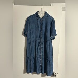 Denim blue dress , Gap , Large ,